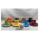 Set of Vtg Cherokee vibrant, handcrafted ceramic