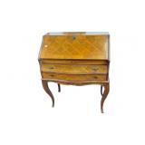 Italian Secretary Desk With Burl Wood Inlay