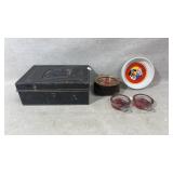 Metal box, ash trays