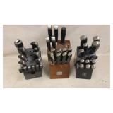 Knife sets, Chicago Cutlery and  J.A. Henckels