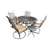 Patio Table, 4 Chairs and Side Table