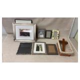 Pictures, sketches, basket and a wooden cross