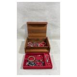 Mcm wooden jewelry box full of ladyï¿½s bracelets