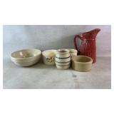 Assortment of stoneware kitchen items