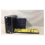 Pc, keyboard and speakers no cords untested