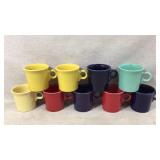 Fiesta Multi-Color Ceramic Mugs Set, 10 Pieces