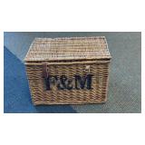 Large Fortnum and Mason F M Wicker Hamper Basket