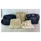 Assortment of tote bags and duffle bags
