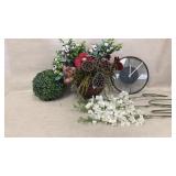 Fake plants, battery powered clock