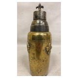 Brass Cocktail Shaker With Fleur-de-Lis Motif