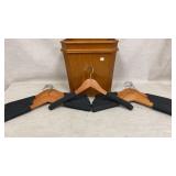Wooden Trash Bin and Set of Padded Hangers