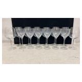 10 Crystal Wine Glasses with Etched Design