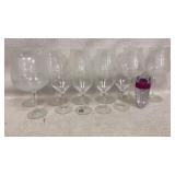 wine aerator, wine glasses, largest is 9.5x3.5
