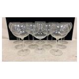 12 Clear Stemmed Wine Glasses