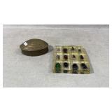 Decorative Brass Box w/ Encased Insect Collection