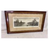 Ernest Christian Rost Etching with Rustic Scene