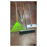 Leaf Rake, Push Broom, Prunners, Dust Mop