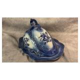 Antique Staffordshire Flow Blue Cheese Dish and