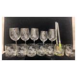 Susquehanna Glass Pineapple Handcut Wine Glasses