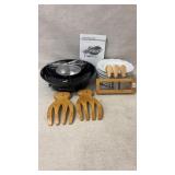 Electric Fondue party set, bamboo cheese board