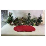 Christmas Decor Lot With Trees and Accessories