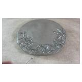 Serving platter made of hammered aluminum by