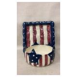 Blue Rose Polish Pottery Stars & Stripes Deep bowl