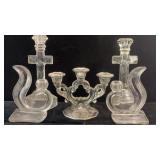 Vintage Cambridge Glass Double Candlestick Holder