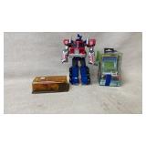 Transforming Robot, Arcade Game, and Toy Cars Lot