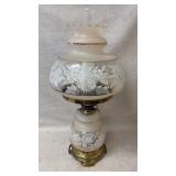 vintage Quoizel "Satin Lace" hurricane table