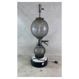antique French Wire & Glass Seltzer Bottle Lamp