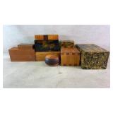 Assortment of handmade epoxied wooden blocks