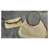 Vintage Mid-century Ivory Beaded Evening Purse,