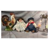 Vintage Decorative Ceramic Rooster Figurine,