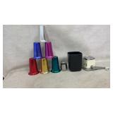 Metal Cones, Creamer, Grinder, and Container