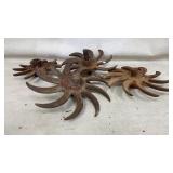 Rusted Metal Rotary Cultivator Tines
