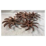 Vintage rotary hoe tiller blade wheels