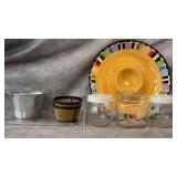 Chip and Dip Serving Set, Clear Glass Storage