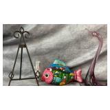 Hand-crafted Mexican Folk Art Fish Piggy Bank,