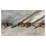 Antique Wooden and Brass Furniture Wheel Casters