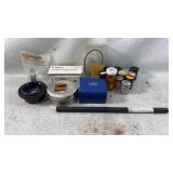 Camera lenses, small containers, small