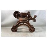 antique cast iron hay trolley