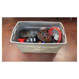 Big tote of hot wheel tracks and car holder