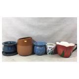 Ceramic and Clay Planters, Lot of 5 Pieces