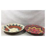 Vintage Hand woven coiled basket bowls