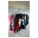collection of assorted silk scarves featuring
