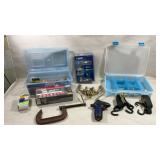 collection of hardware items Including door