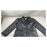 Preston & York petites black leather blazer jacket