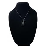 Sterling Zuni Petit Point Cross Necklace