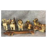 Vintage Ceramic Dog Figurines, Weiner Dog Salt